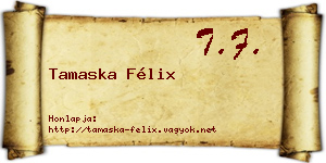 Tamaska Félix névjegykártya